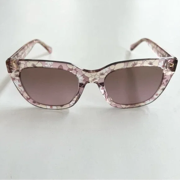 Coach Transparent Pink Floral Print Shades Sunglasses HC8318 (C3449) - Picture 3 of 9